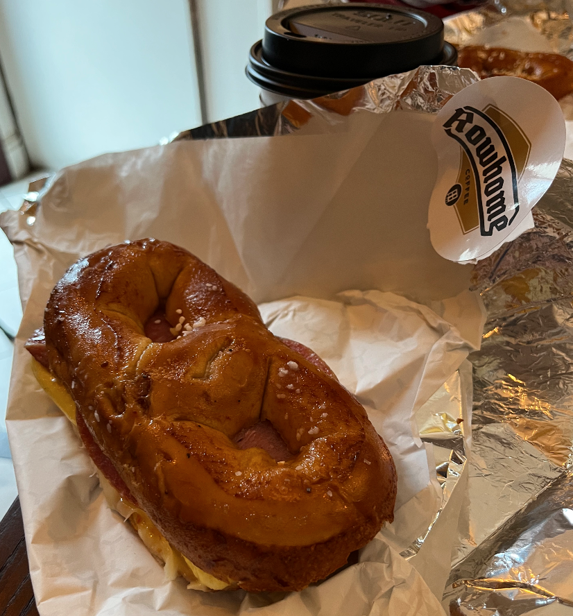Bagel Reviews with Claire and Luke: Pretzel Edition: Row Home Coffee, Philadelphia, PA